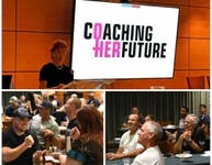 Photo montage of participants at the Coaching Her Future event