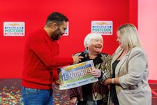 Tilly Adams won £366,824 and said she was looking forward to treating her family, including her daughter Tracey.