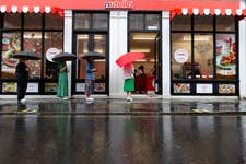 EDITORIAL USE ONLY People queue at the opening of the Nutella ‘Happy Portion Parlour’ in Soho, a pop-up breakfast experience offering a variety of dishes topped with one heaped teaspoon (15g) of Nutella. Picture date: Thursday August 25, 2022. PA Photo. The Parlour, which is open from today until Saturday August 27, is serving breakfasts including pancakes, peach melba, bruschetta, and ricotta and figs. Photo credit should read: David Parry/PA Wire