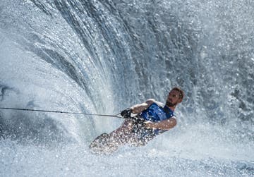 GB water ski slalom specialist Will Asher winning on the Waterski Pro Tour in Greece on 10th July. He won again in Norway on 17th July.