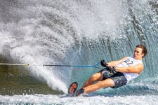 Noah Pollard will represent GB at the World U17 Waterski Championships in Chile, 5-8 January 2023. Picture date: August 2022, British Nationals.