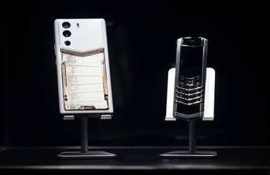 EDITORIAL USE ONLY General views of the world’s first Web3.0 enabled smartphone at a press conference to announce the UK launch of the ‘METAVERTU’, the world’s first Web3.0 enabled smartphone by luxury mobile phone manufacturer, VERTU. Picture date: Monday October 24, 2022. PA Photo.