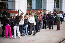 EDITORIAL USE ONLY Students queue outside wagamama St Peters Square, Manchester as the restaurant chain offers free katsu curries to the first 50 university students at each of its restaurants to celebrate National Katsu Curry Day. Picture date Tuesday, September 27, 2022. PA Photo. To claim the free curry today, students must sign up to the wagamama noodle union, present their student id, and arrive to any of the restaurants between 3pm and 5pm. Students have the choice of a chicken katsu, yasai katsu, hot katsu or vegatsu.