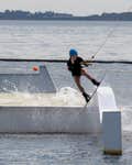 GB's Lotte Docherty practising at the IWWF European & African Cable Wakeboard Championships which take place in Denmark 22-27 August 2022