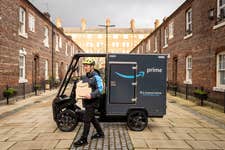 EMBARGOED TO 0001 THURSDAY NOVEMBER 24 EDITORIAL USE ONLY A new e-cargo delivery bike is unveiled by Amazon in Manchester, as the company aims to alleviating city centre traffic congestion and help improve air quality. Issue date: Thursday November 24, 2022.