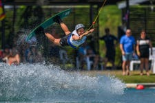 Stephanie Caller-Williams winning silver for GB at the IWWF Cable Wakeboard & Wakeskate World Championships, held in Thailand 1-6 November 2022